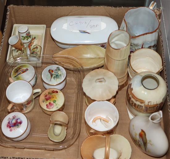 A collection of Royal Worcester miniature jugs, mugs etc.